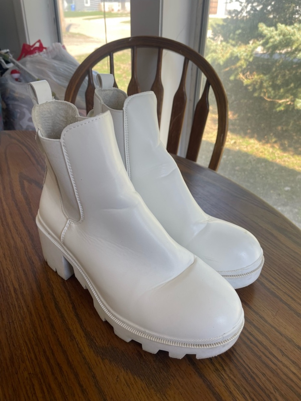 White Chelsea Lug Booties - Women